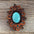 Turquoise Cabochon Stone - Leather Rosette Options -