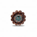Antique Silver Teal - AB Crystal Conchos | Sizes 1"- 3" | Buckles | Saddle Set | Leather Rosettes | Slide