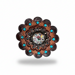 Copper AB Crystal Conchos | Sizes 1"- 3" | Buckles | Saddle Set | Leather Rosettes | Slide
