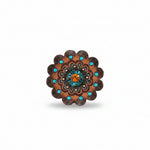 Copper Fire Opal - Teal - AB Crystal Conchos | Sizes 1"- 3" | Buckles | Saddle Set | Leather Rosettes | Slide