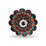 Copper Topaz - AB - Pearl Crystal Conchos | Sizes 1"- 3" | Buckles | Saddle Set | Leather Rosettes | Slide