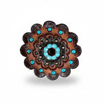 Copper Topaz - Turquoise - AB Crystal Conchos | Sizes 1"- 3" | Buckles | Saddle Set | Leather Rosettes | Slide
