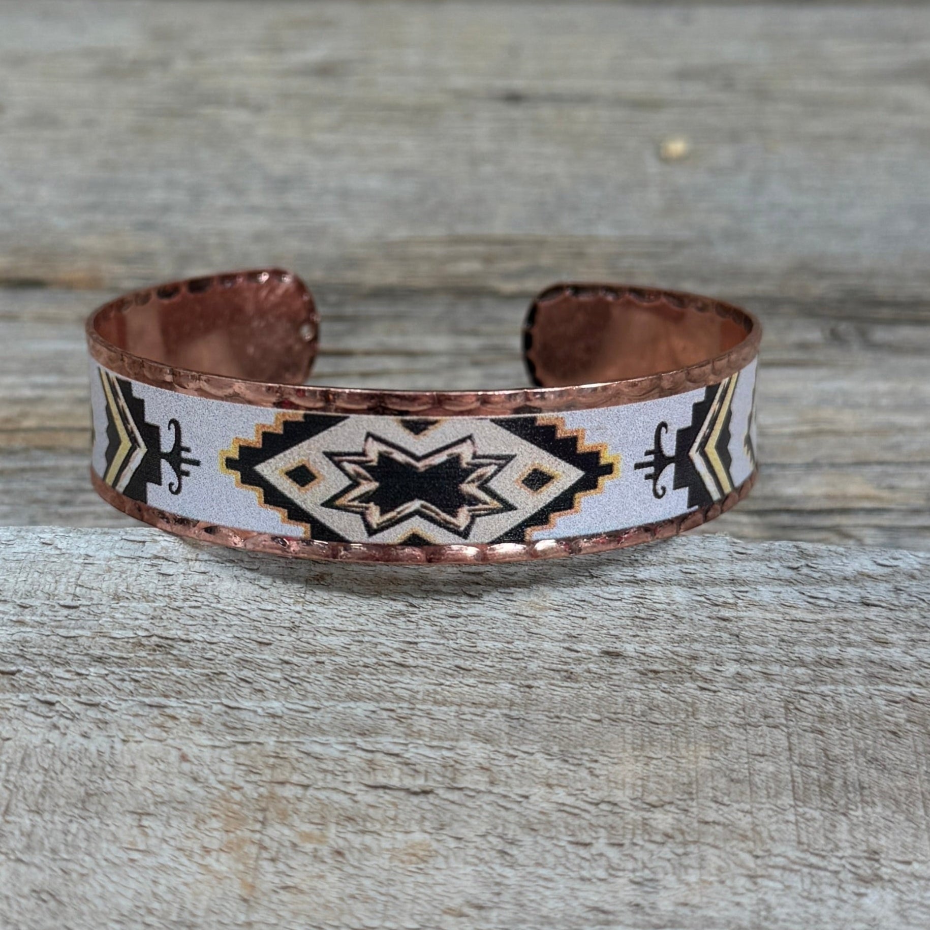 Aztec Western Copper Rustic Fashion Cuff Bracelet