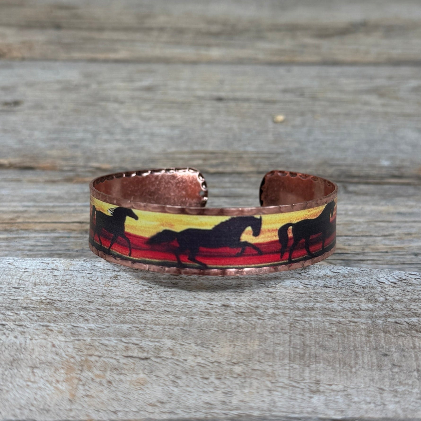 Western Sunset Copper Rustic Fashion Cuff Bracelet
