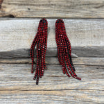 Red Western Boho Rhinestone Dangle Fashion Earrings