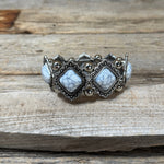 Western Silver Chunky Rodeo Fashion Bracelets - White