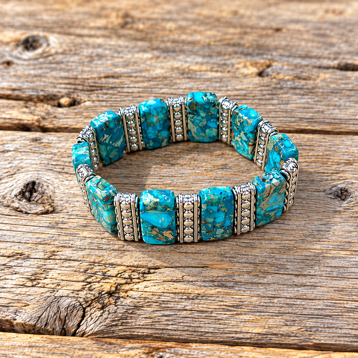 Fashion Turquoise Stone Stretch Bracelet