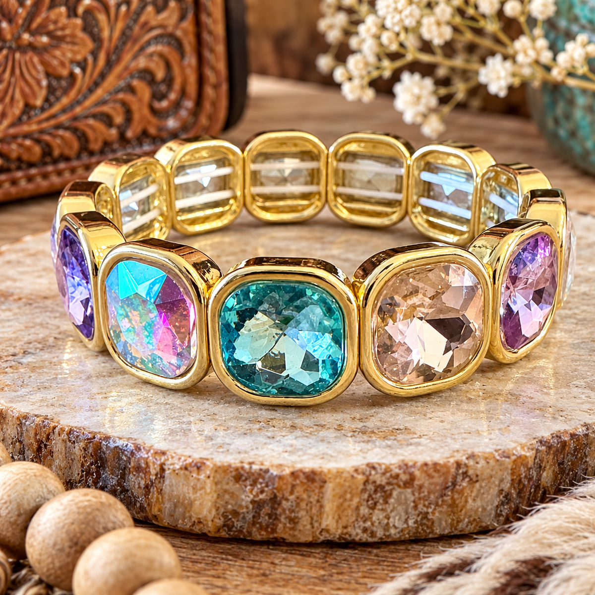 Multicolor Rhinestone Western Fashion Bracelet