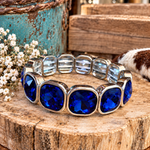 Sapphire Blue Rhinestone Western Fashion Bracelet