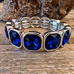Sapphire Blue Rhinestone Western Fashion Bracelet