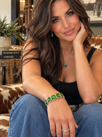 Green Rhinestone Western Fashion Bracelet