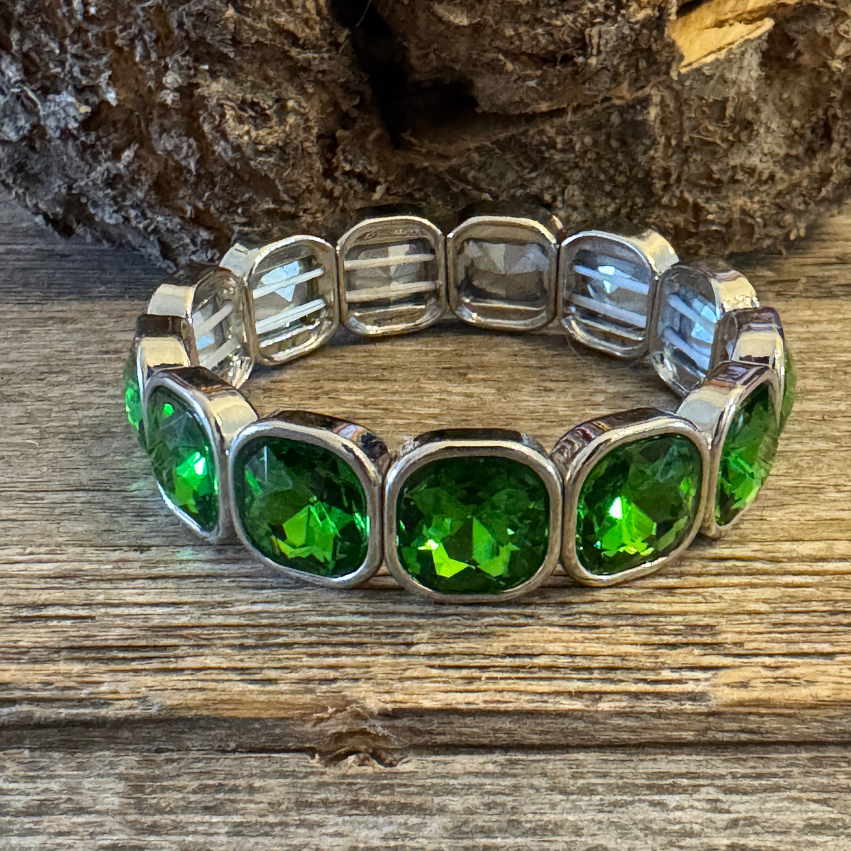 Green Rhinestone Western Fashion Bracelet
