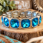 Blue Rhinestone Western Fashion Bracelet