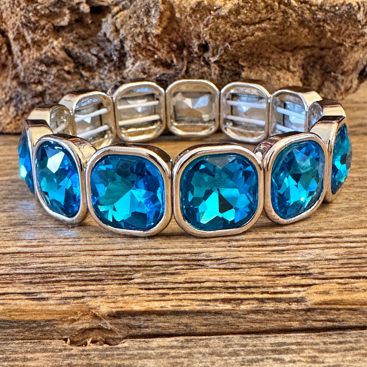 Blue Rhinestone Western Fashion Bracelet