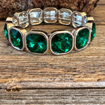 Emerald Green Rhinestone Western Fashion Bracelet