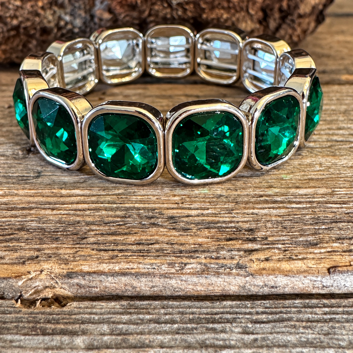 Emerald Green Rhinestone Western Fashion Bracelet