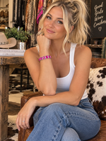 Fuchsia Rhinestone Western Fashion Bracelet