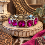Fuchsia Rhinestone Western Fashion Bracelet
