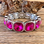 Fuchsia Rhinestone Western Fashion Bracelet