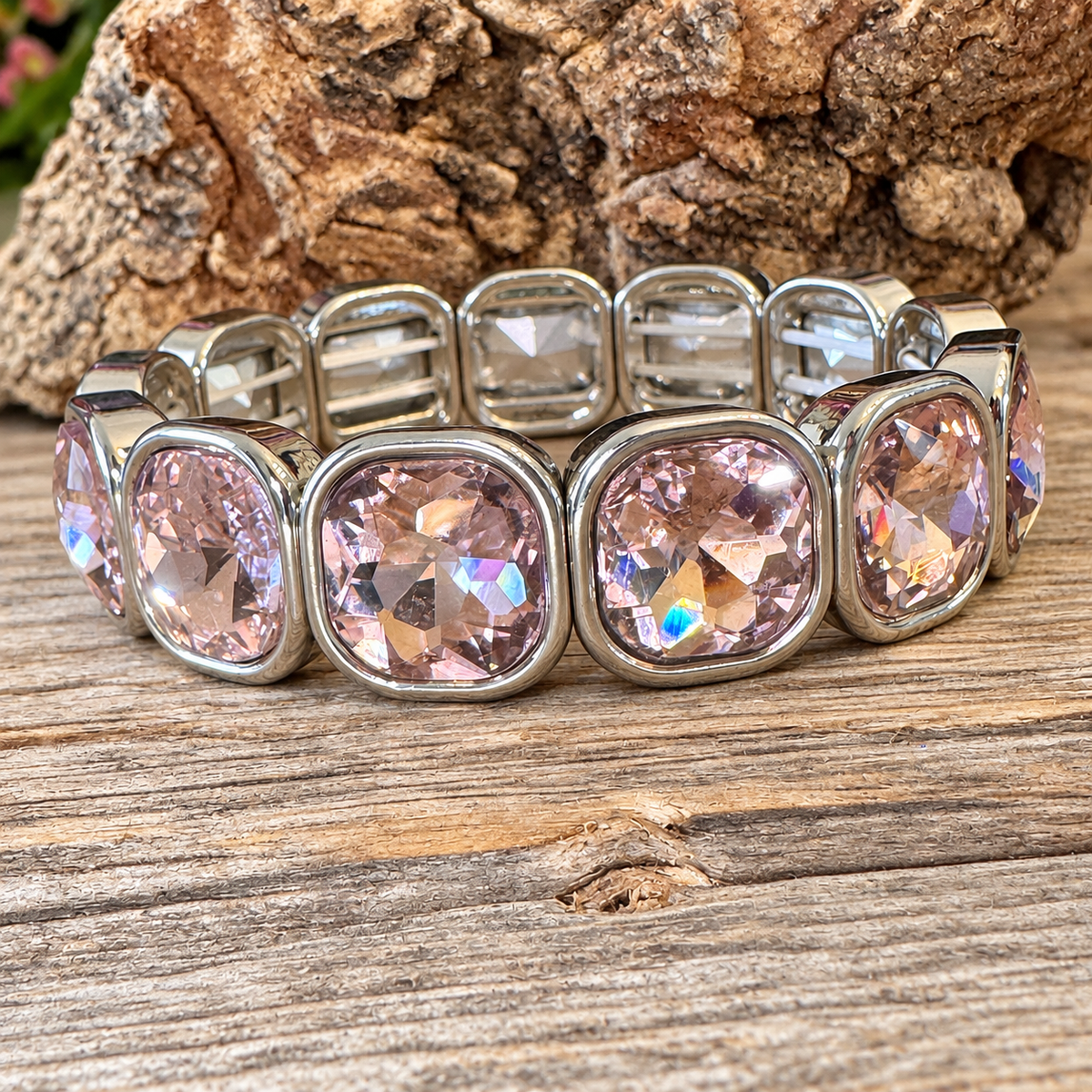 Pink Rhinestone Western Fashion Bracelet