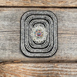 Black Rectangle Rhinestone Rosette - Assorted Conchos