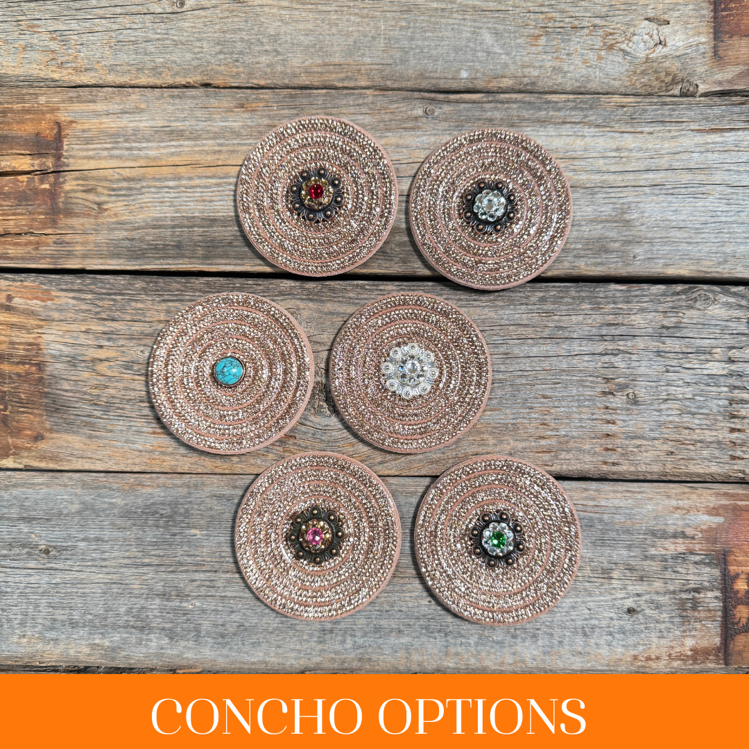 Copper Circle Rhinestone Rosette - Assorted Conchos