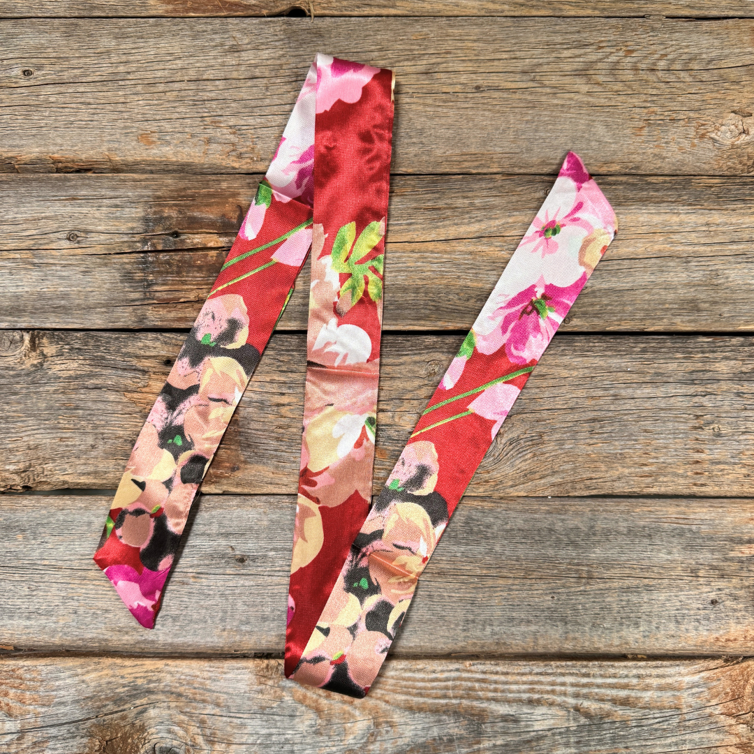 Red and Pink Floral Western_Wild_Rag_Scarf_for_Cowgirls_Rodeo_Drive_Conchos