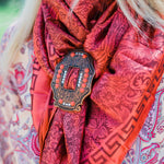 Extra Large Copper Coral and Clear Buckle Slide SCOCOCL - RODEO DRIVE