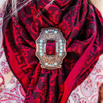 Extra Large Copper Turquoise and Clear Buckle Slide SCOTQCL - RODEO DRIVE