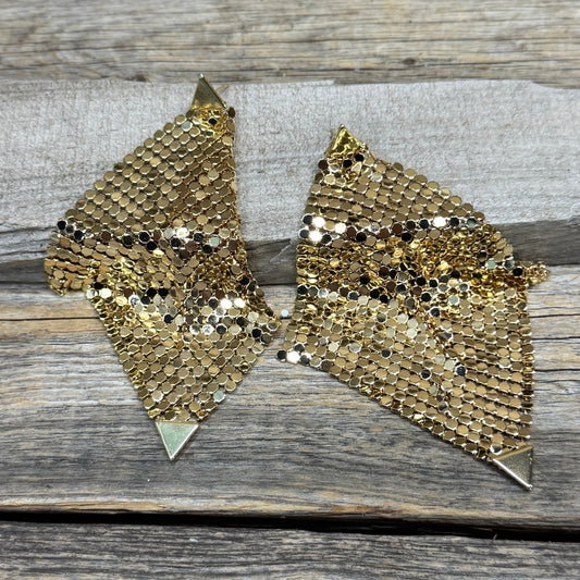 NFR Style Gold Chainmail Dangle Fashion Earrings-Rodeo Drive Conchos