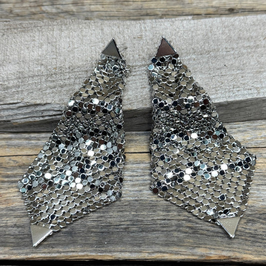 Rodeo Ready Silver Western Dangle Fashion Earrings-Rodeo Drive Conchos 