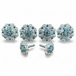Bright Silver Aqua - Clear Crystal Conchos | Sizes 1"- 3" | Buckles | Saddle Set | Leather Rosettes | Slide