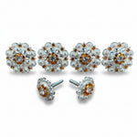 Bright Silver Golden & Clear Saddle Conchos