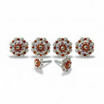 Bright Silver Fire Opal & AB Saddle Conchos