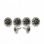 Bright Silver Jet & Champagne Saddle Conchos