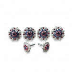 Bright Silver Lilac & Pink Saddle Conchos