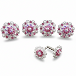 Bright Silver Pink - AB Crystal Conchos | Sizes 1"- 3" | Buckles | Saddle Set | Leather Rosettes | Slide