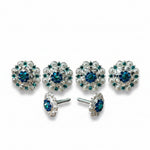 Bright Silver Teal Capri & Clear Saddle Conchos