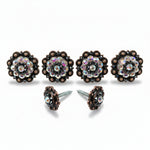 Copper Jet - AB Crystal Conchos | Sizes 1"- 3" | Buckles | Saddle Set | Leather Rosettes | Slide