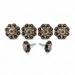Copper Champagne - Clear Crystal Conchos | Sizes 1"- 3" | Buckles | Saddle Set | Leather Rosettes | Slide