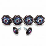 Copper Fuchsia - AB - Lilac Crystal Conchos | Sizes 1"- 3" | Buckles | Saddle Set | Leather Rosettes | Slide