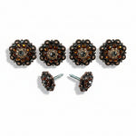 Copper Jet - Champagne - Topaz Crystal Conchos | Sizes 1"- 3" | Buckles | Saddle Set | Leather Rosettes | Slide