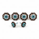 Copper Topaz - Turquoise - AB Crystal Conchos | Sizes 1"- 3" | Buckles | Saddle Set | Leather Rosettes | Slide