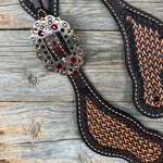 Two Tone Foxtail Ruby/Jet/Champagne Spur Straps #SS128