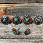 Copper Turquoise Saddle Set SSW103