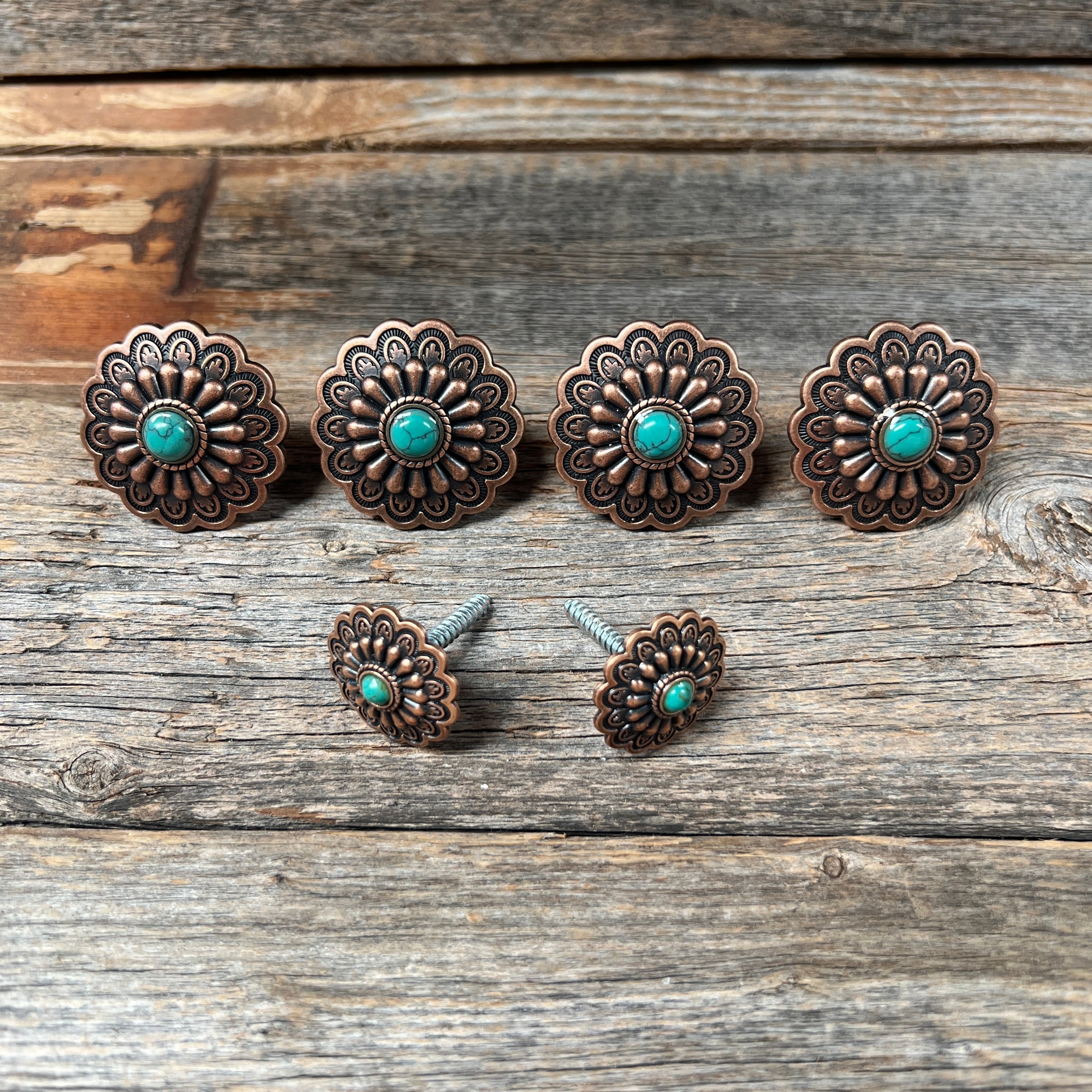Copper Turquoise Western Concho W103