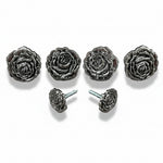 Antique Silver Rose Western Concho W108