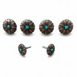 Copper Daisy Turquoise Western Concho W132