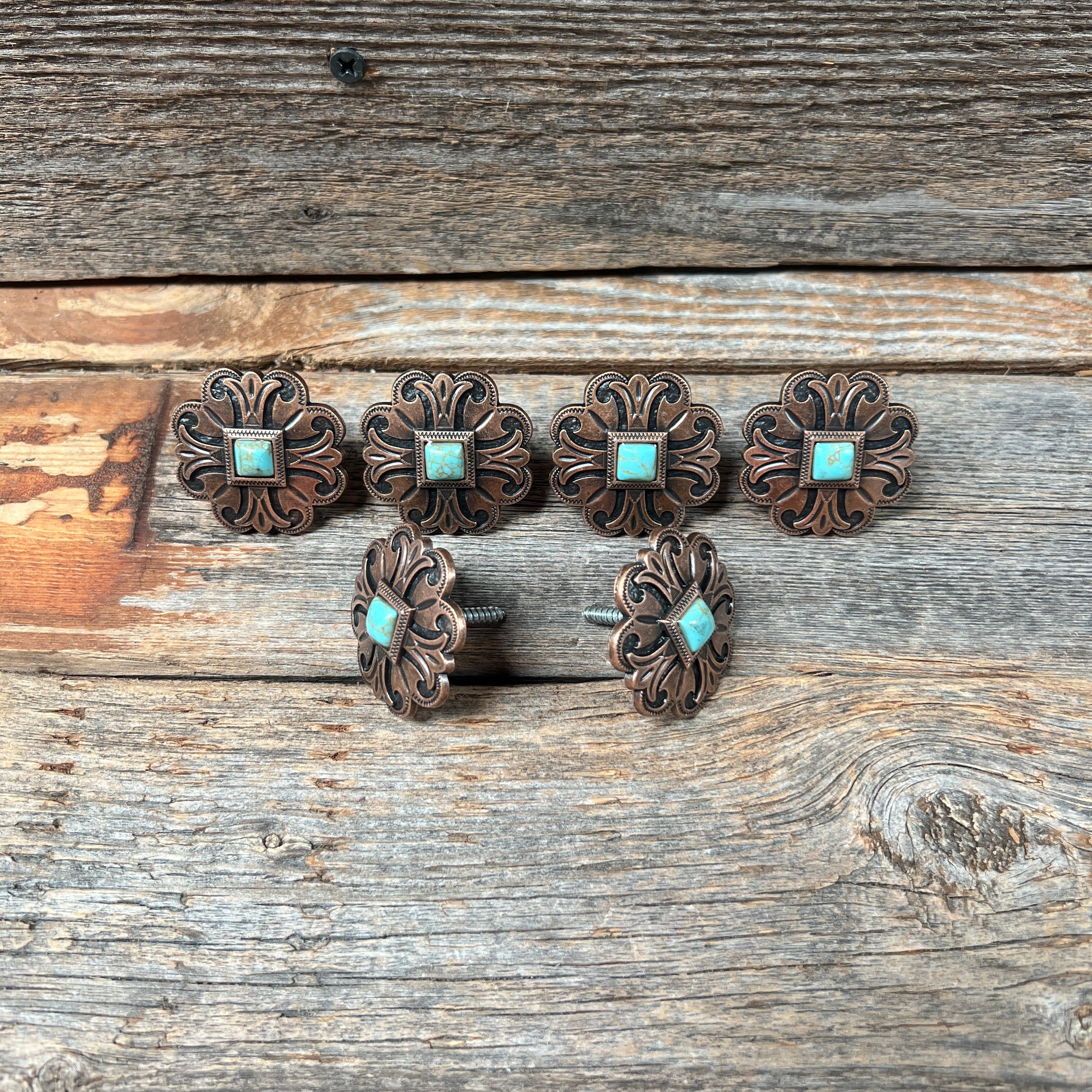 Copper Turquoise Western Concho W141
