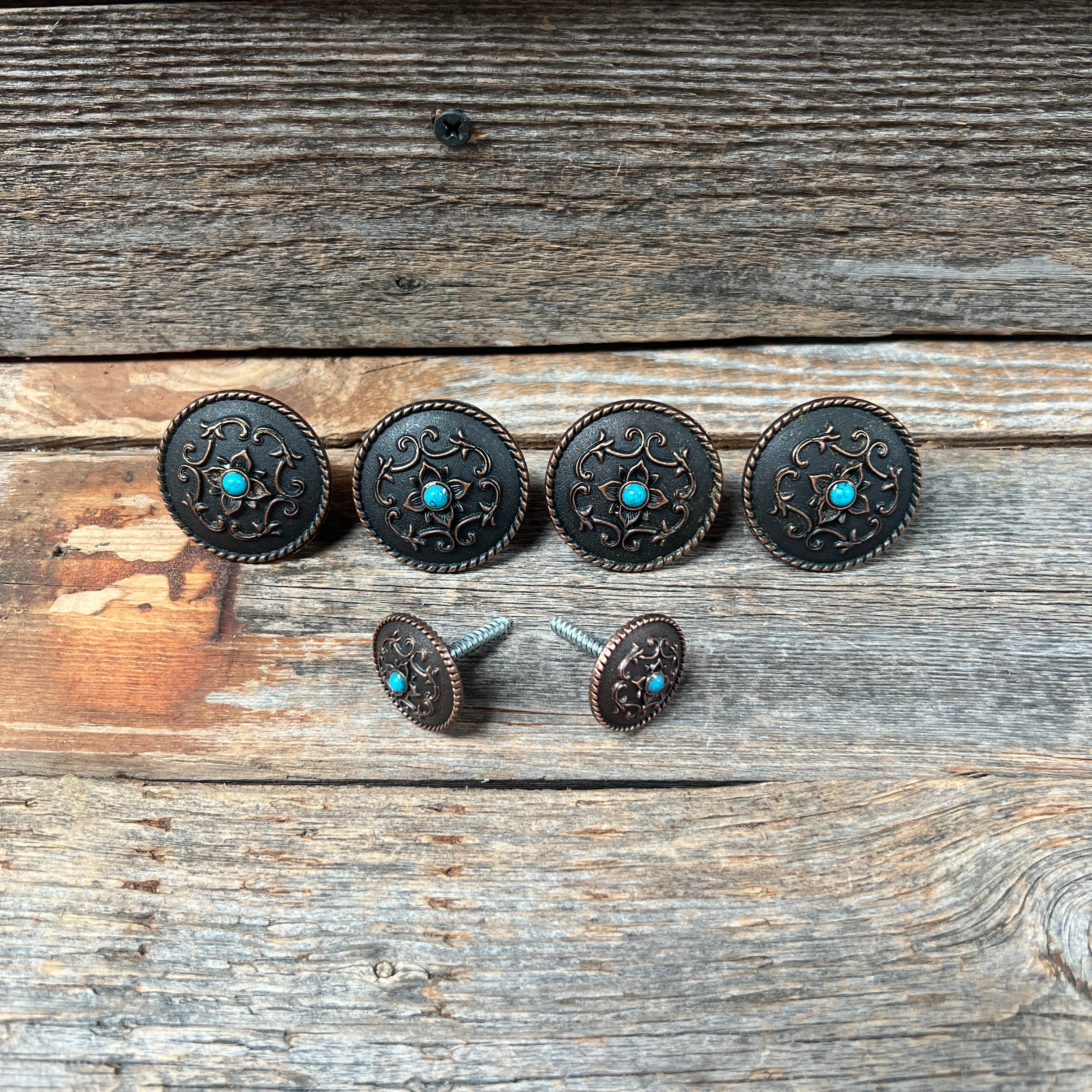 Copper Turquoise Western Concho W180
